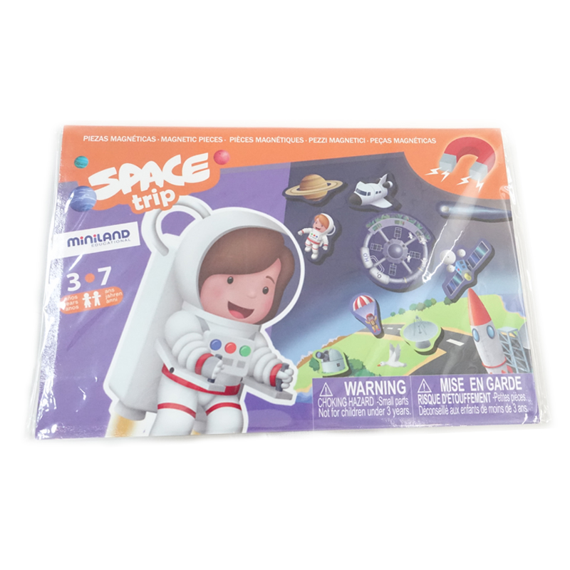 miniland 儿童益智玩具 创意磁贴拼图游戏 31974太空探险磁力贴高清大图