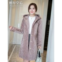 憨厚皇后 秋冬季新款海宁羊剪绒大衣女装长款修身皮草外套AY