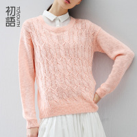 初语2017秋冬新款衬衫领针织衫毛衣_2