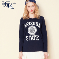 秋壳秋装新款宽松不规则T恤