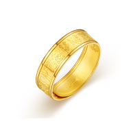 雅宝福黄金戒指女士福气东来戒指情人节礼物