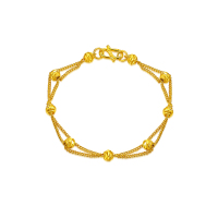 雅宝福黄金手链女士长长久久手镯情人节礼物