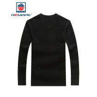 AEMAPE苹果 羊毛衫男士100%羊毛休闲V领纯色毛衫新款