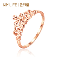 金利福珠宝 黄金戒指18K金戒指女士玫瑰金-指间皇冠K金戒指 K12112