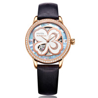 飞亚达(FIYTA)手表 四叶草系列自动机械表 时尚休闲皮带腕表