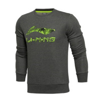 李宁卫衣男套头衫春秋新款套头衫休闲运动服 灰色AWDL115-3 M