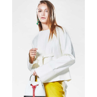 CBI013BS简约大方飘带装饰常规款棉外套