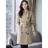 丝柏舍2018 秋季 新款 青年 纯色 中长款 气质百搭宽松 风衣 女 外套S73R0076F