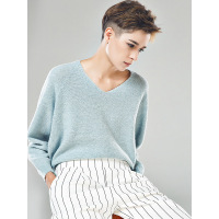 CMX019QS舒适休闲V领常规款套头羊毛衫