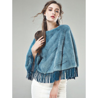 CNK004QS优雅流苏修饰进口水貂毛外套