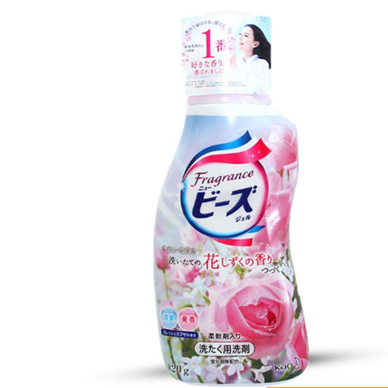 日本花王瓶装820g 玫瑰花果香洗衣液 含天然柔顺剂-南网定制