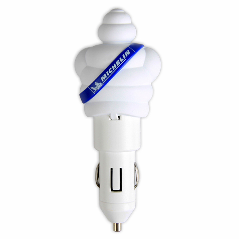 [汽车用品]米其林(MICHELIN)6511ML 车载充电器 车充点烟器 公仔版 双USB一拖二 12V/24V通用