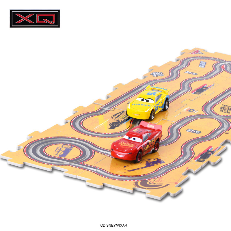 信宇Cars麦昆+CRUZ 2只装拼图轨道车(10片配图轨道)XQD3305赛车总动员儿童玩具