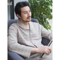 顶瓜瓜男士秋冬睡衣 长袖格子家居服小翻领舒适透气新品家居服