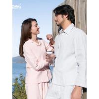 顶瓜瓜情侣男女睡衣春夏纯棉纱布家居服纯色舒适简约休闲新品