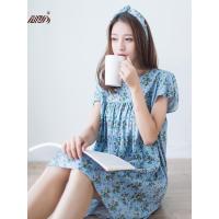 顶瓜瓜睡衣女夏棉睡裙短袖印花可爱纯棉家居服纯棉睡裙女夏睡衣