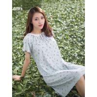 顶瓜瓜睡裙女纯棉夏天甜美可爱短袖家居服短裙学生夏季全棉睡裙