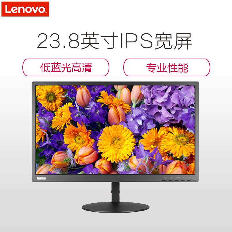 联想ThinkVision TE24-10 23.8英寸显示器 IPS宽屏液晶低蓝光可升降可俯仰