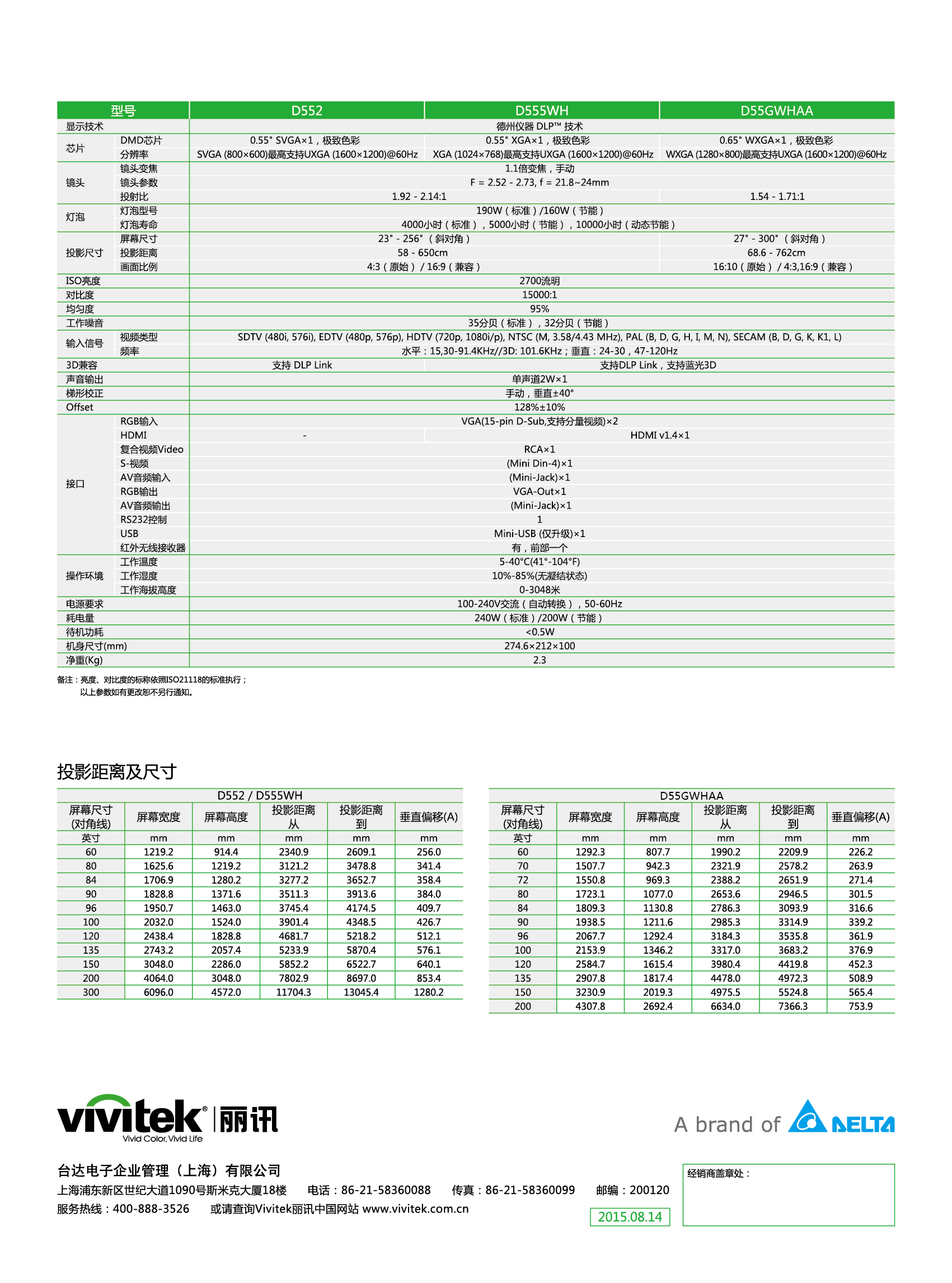 丽讯(Vivitek)D55GWHAA投影仪 全高清1080P支持蓝光3D家庭教育投影机 官方标配(1280×800分辨率 2700流明)