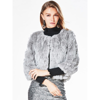 CDB001HS经典简约獭兔毛皮草外套