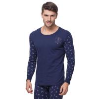 顶瓜瓜男女保暖内衣纯棉 卡通圆领秋冬秋衣秋裤 情侣棉质打底套装_WrO77