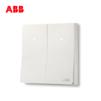 ABB开关插座 轩致无框 雅典白色二位双控带灯开关 16AXAF168