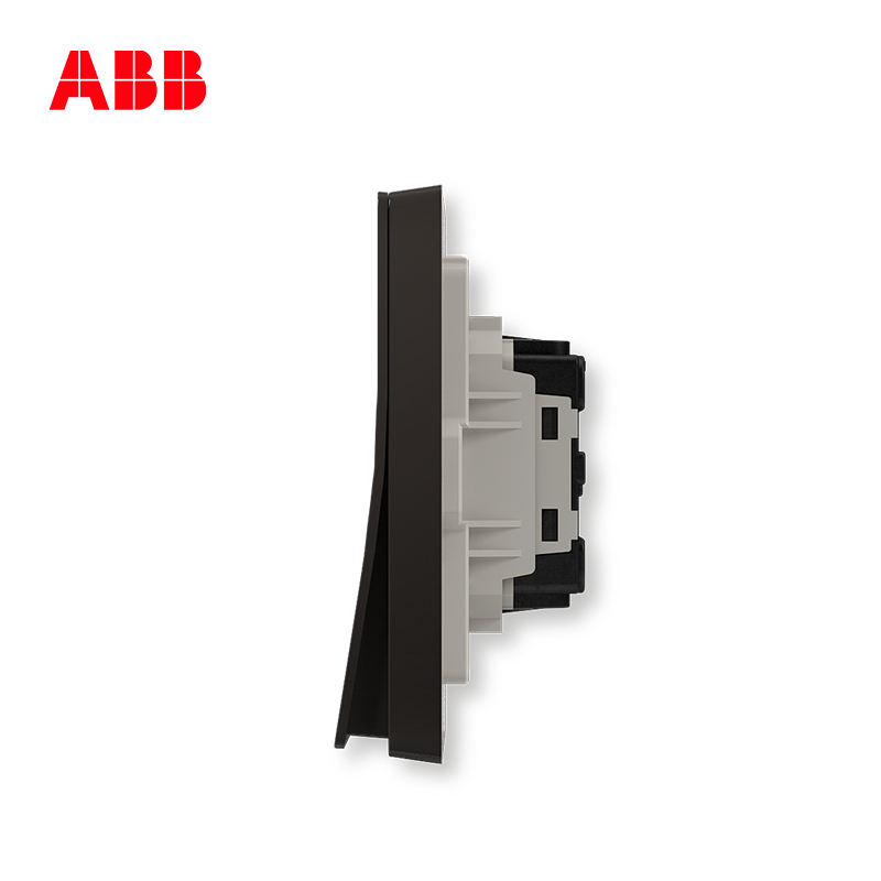 ABB开关插座 轩致无框 星空黑二位双控开关 16AXAF126-885