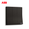 ABB开关插座 轩致无框 星空黑三位双控开关 16AXAF121-885