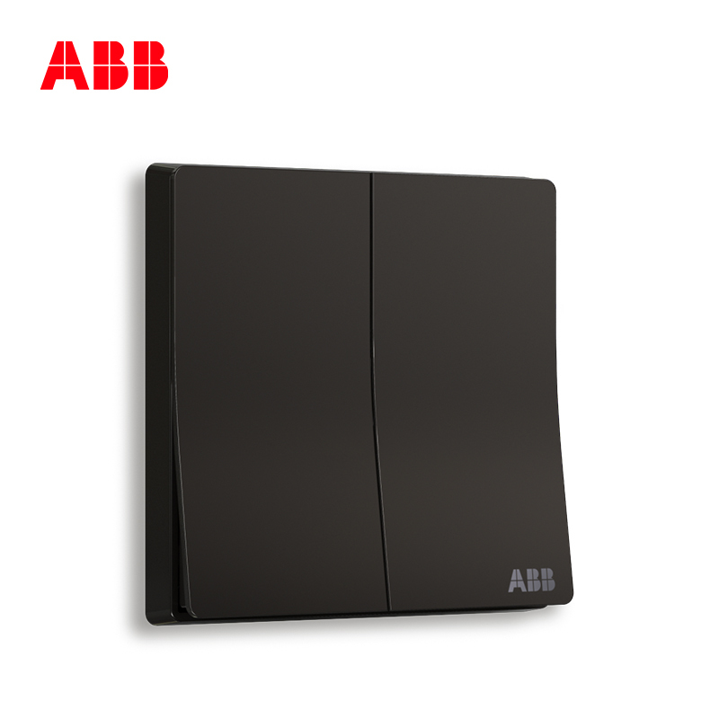 ABB开关插座 轩致无框 星空黑二位单控开关 16AXAF122-885