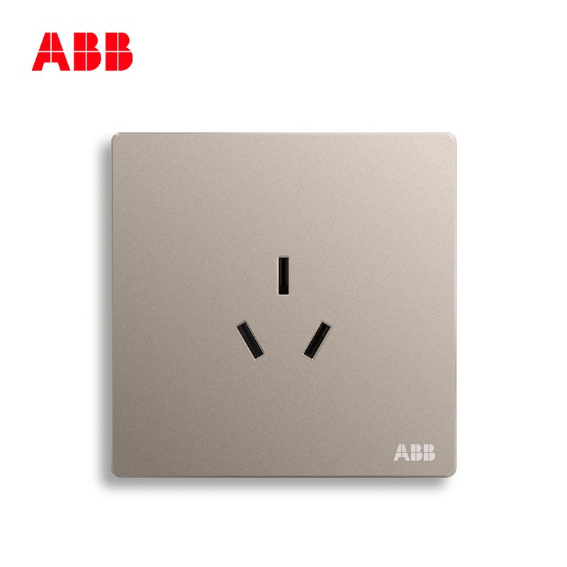 ABB开关插座 轩致无框一位中标三孔插座16AAF206-PG