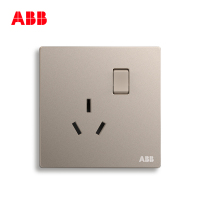 ABB开关插座 轩致无框一位中标带开关三孔插座16AAF228-PG