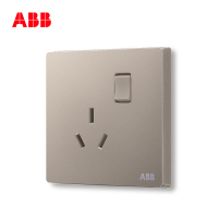 ABB开关插座 轩致无框一位中标带开关三孔插座16AAF228-PG