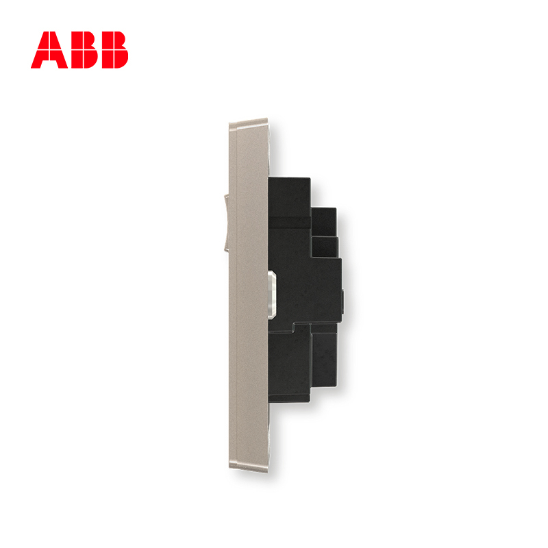 ABB开关插座 轩致无框一位中标带开关三孔插座16AAF228-PG