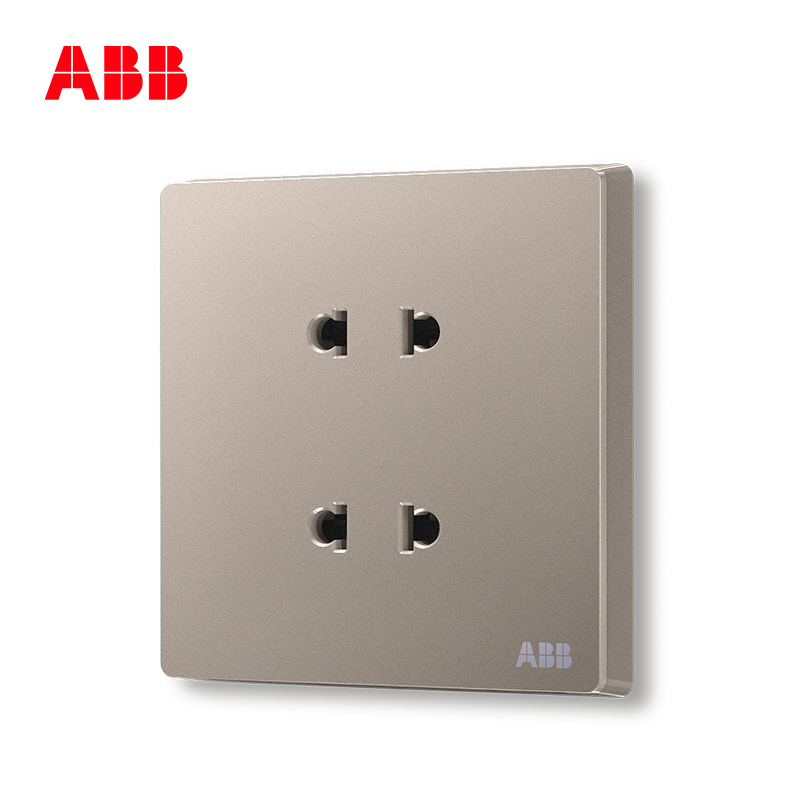 ABB开关插座 轩致无框二位中标 二 二极插座10AAF212-PG