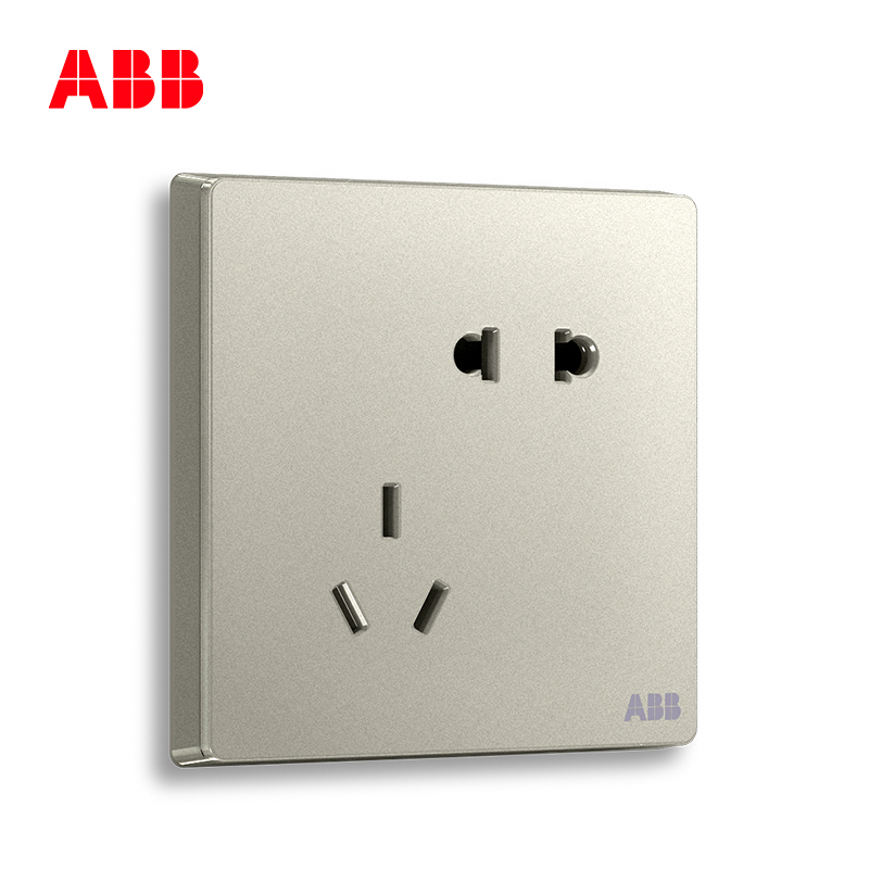 ABB开关插座 轩致无框二位中标 二三极插座10AAF205-CS