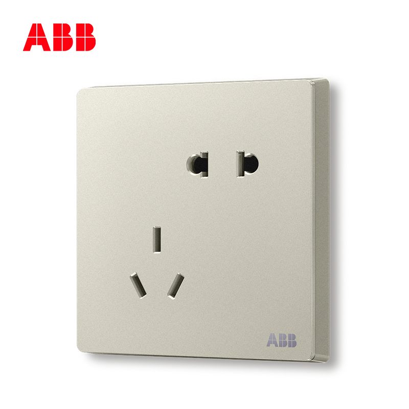 ABB开关插座 轩致无框二位中标 二三极插座10AAF205-CS