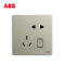 ABB开关插座 轩致无框二位中标带开关 二三极插 10AAF225-CS