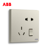 ABB开关插座 轩致无框二位中标带开关 二三极插 10AAF225-CS