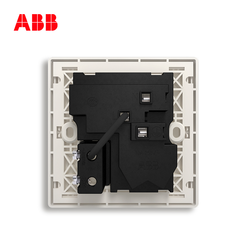 ABB开关插座 轩致无框二位中标带开关 二三极插 10AAF225-CS