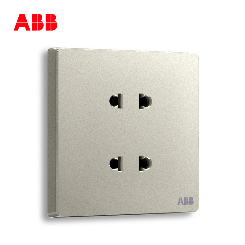ABB开关插座 轩致无框二位中标 二 二极插座10AAF212-CS