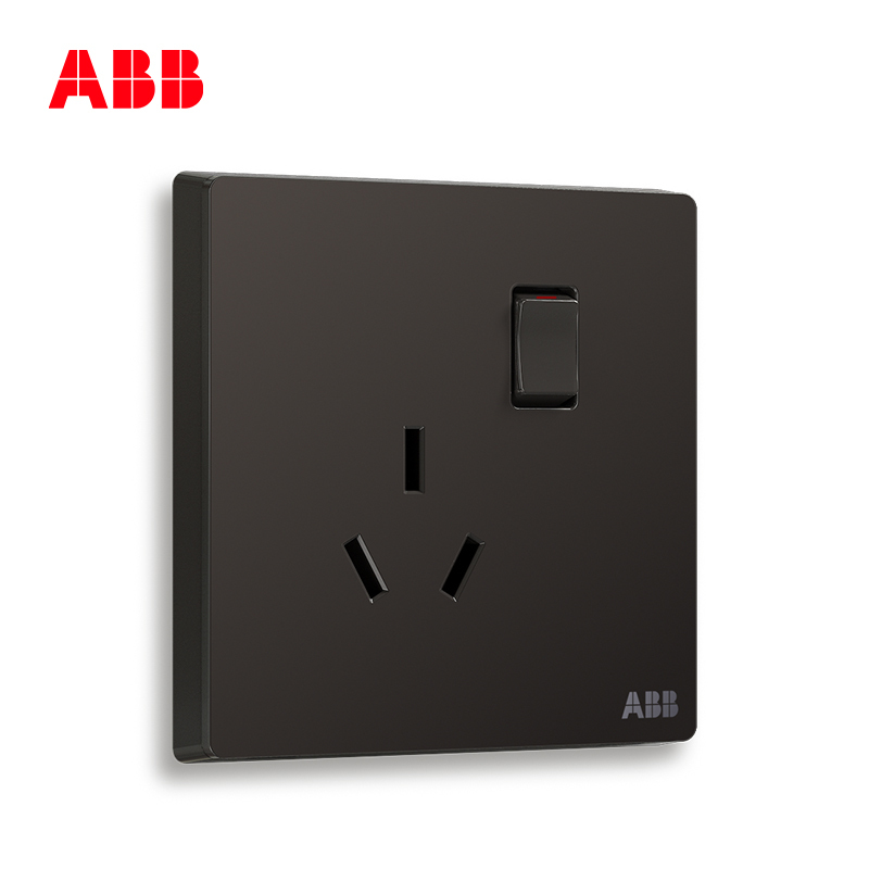 ABB开关插座 轩致无框一位中标带开关三孔插座16AAF228-885
