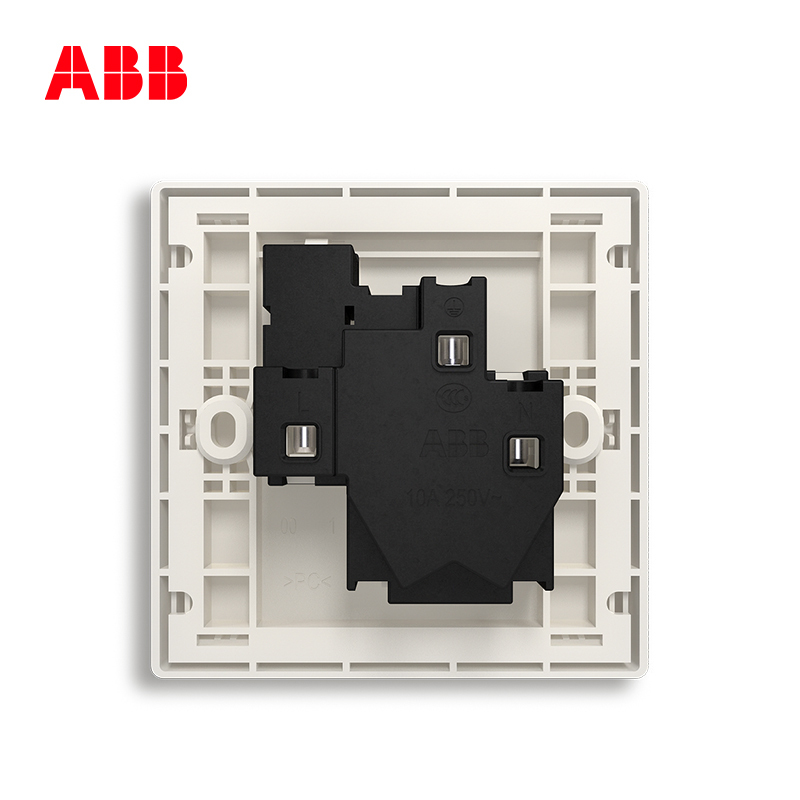 ABB开关插座 轩致无框一位中标带开关三孔插座16AAF228-885
