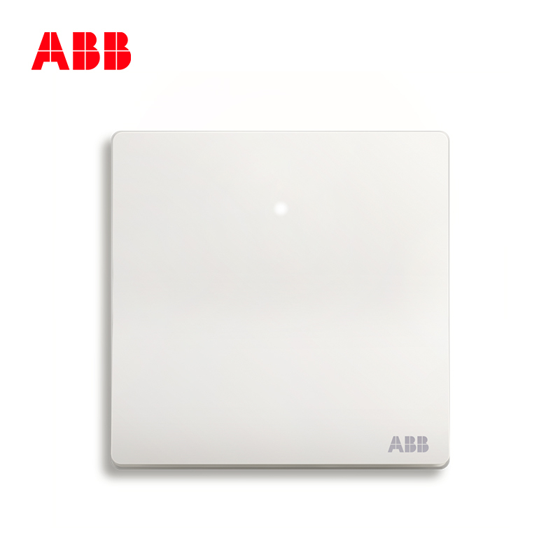 ABB开关插座 轩致无框 雅典白色一位单控带灯开关16AXAF181