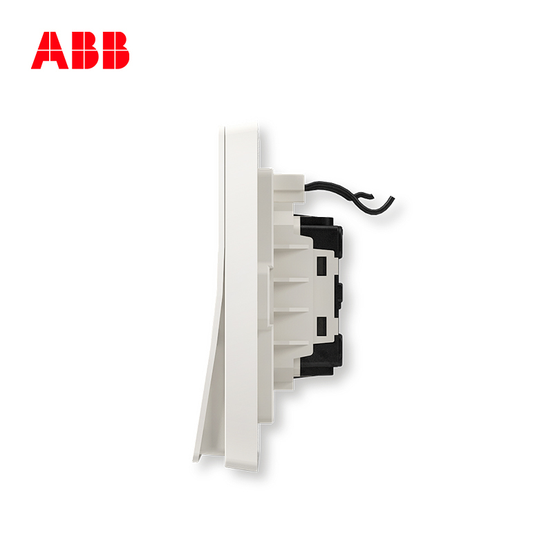 ABB开关插座 轩致无框 雅典白色一位单控带灯开关16AXAF181