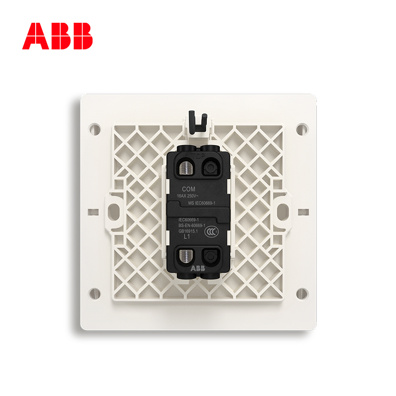 ABB开关插座 轩致无框 雅典白色一位单控带灯开关16AXAF181