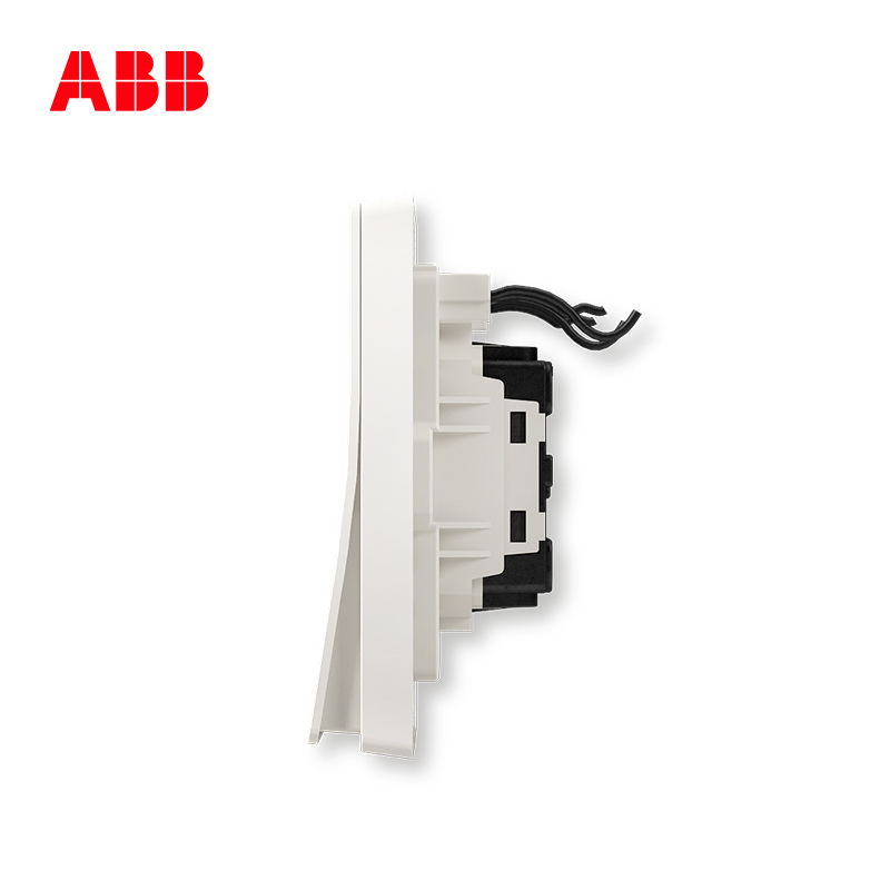 ABB开关插座 轩致无框 雅典白色二位单控带灯开关 16AXAF182