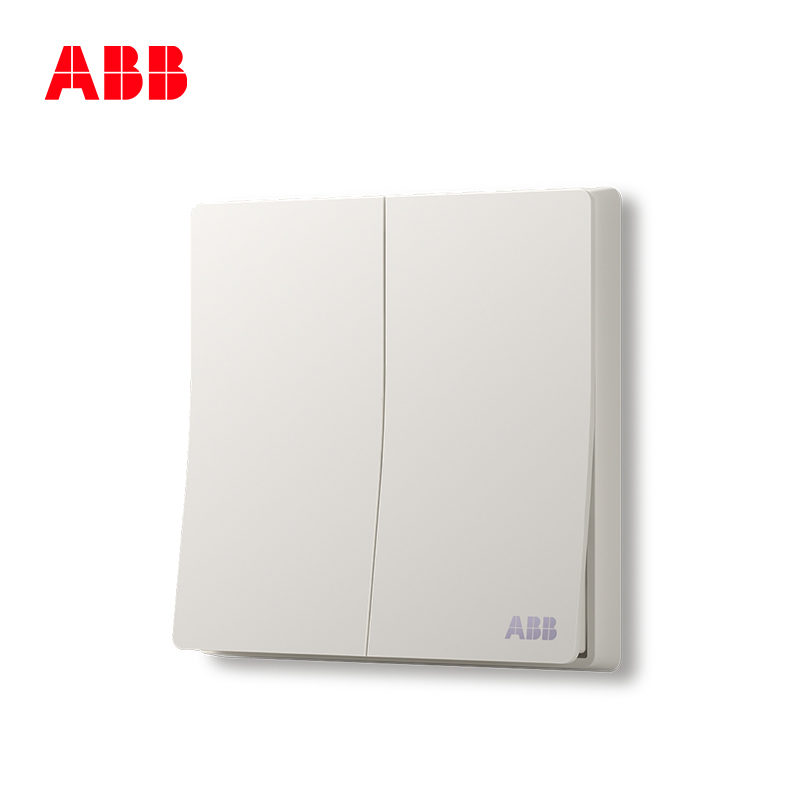 ABB开关插座 轩致无框 雅典白色二位双控开关 16AXAF126
