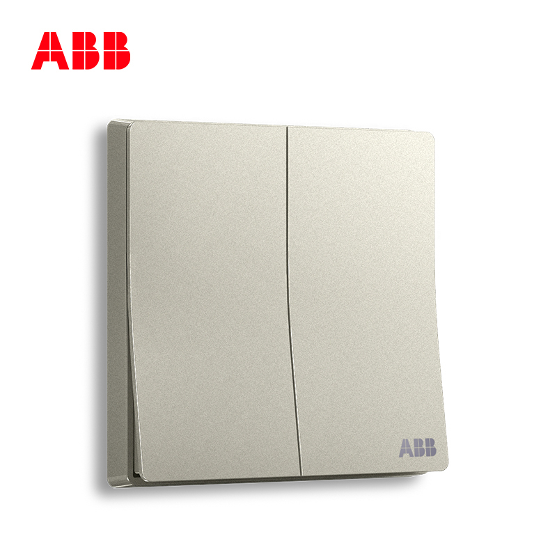 ABB开关插座 轩致无框 雅典白色二位双控开关 16AXAF126-CS