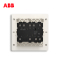 ABB开关插座 轩致无框 香槟银三位双控开关 16AXAF121-CS