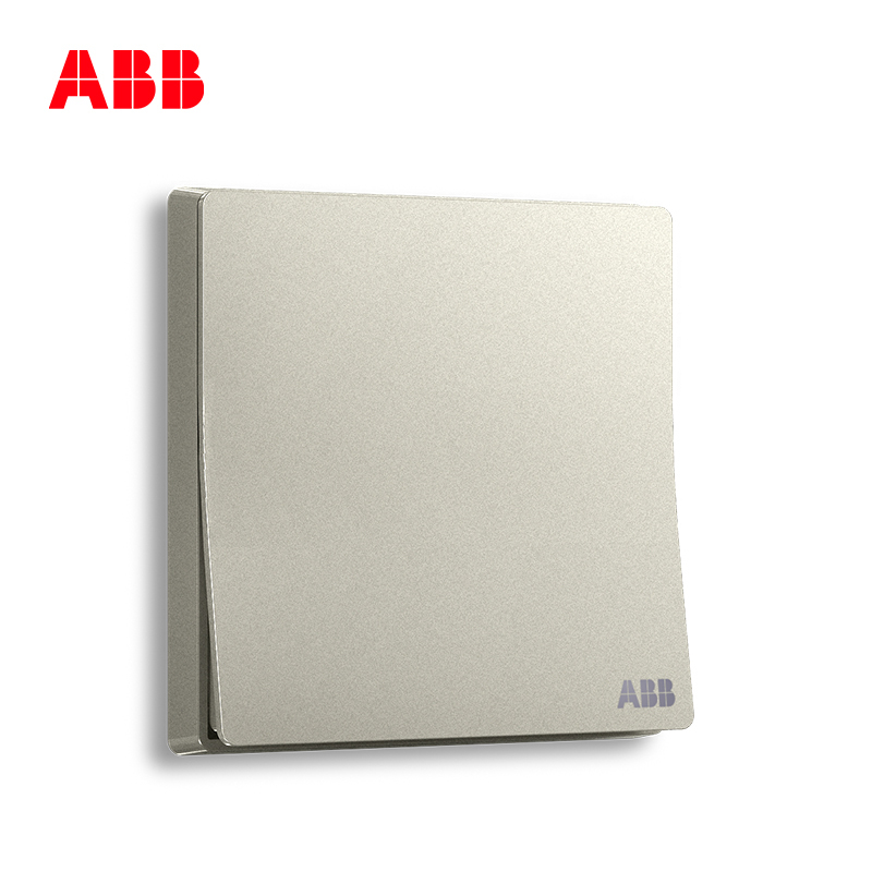 ABB开关插座 轩致无框 香槟银一位中间开关 10AXAF119-CS